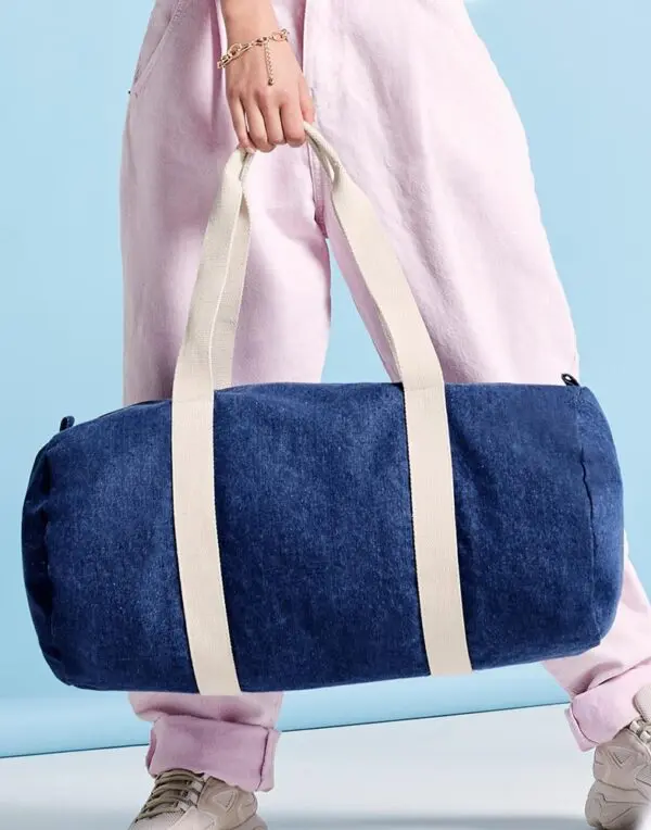 Denim Barrel Bag