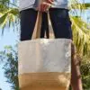 Jute Base Canvas Tote