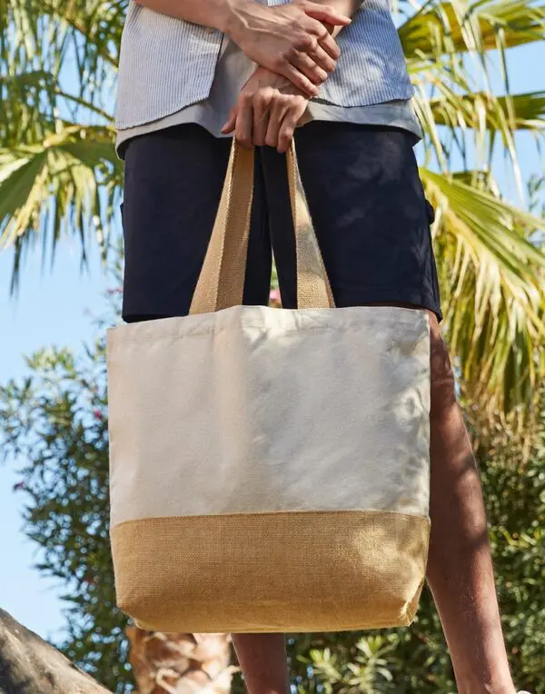 Jute Base Canvas Tote