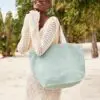 Soft Washed Jute Beach Bag