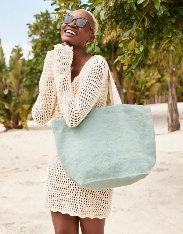 Soft Washed Jute Beach Bag