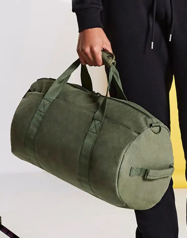 Vintage Canvas Barrel Bag