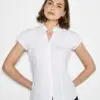 Women's Tailored Fit Mandarin Collar Blouse SSL