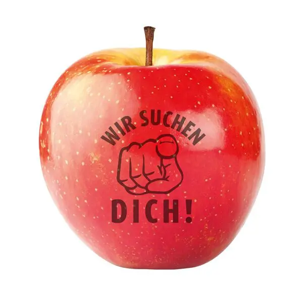 Apfel rot "Wir suchen Dich"