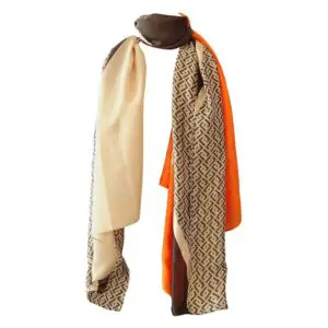 Elegante Damen Schals Pashmina Schals für Corporate Look, Freizeit, Abendkleid, Größe: 90 x 180 - Grau Orange