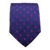 Krawatte Fleur de Lis - 100% Seidenkrawatten. Edel Männer-Design Krawatte blau für Business, Hochzeit - 150 x 8 cm - Blau Fuchsia