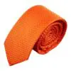 Krawatte schmal mit Diamanten Struktur - Elegante handgefertigte Krawatte für Herren aus Mikrofaser - 150 x 7 cm -Orange