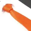 Krawatte schmal mit Diamanten Struktur - Elegante handgefertigte Krawatte für Herren aus Mikrofaser - 150 x 7 cm -Orange