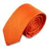 Krawatte schmal mit Diamanten Struktur - Elegante handgefertigte Krawatte für Herren aus Mikrofaser - 150 x 7 cm -Orange