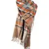 Pashmina Schal Damen, Kaschmir Feeling - Stolen Schultertuch für Frauen, Größe: ca 180 x 70 cm - Beige Braun Orange