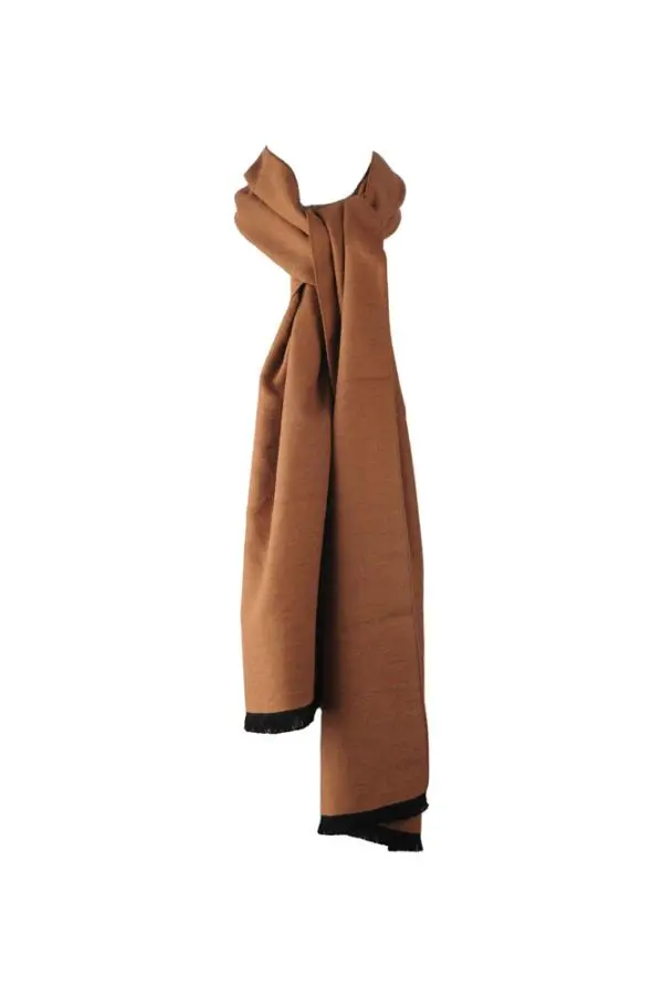 Winterschal unisex aus 100% gebrushter Seide, Seidenschal für Damen und Herren - Schal für Herbst und Winter - Größe 30 x 180 cm - Beige Braun