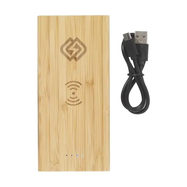 Powerbank Bamboo 8000 Wireless kabelloses Ladegerät