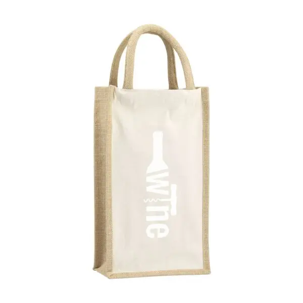 Weintasche Jute Canvas Double Wine Bag