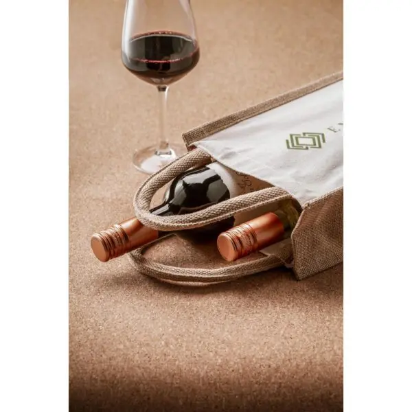 Weintasche Jute Canvas Double Wine Bag