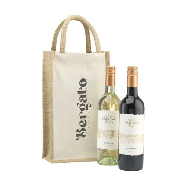 Weintasche Jute Canvas Double Wine Bag