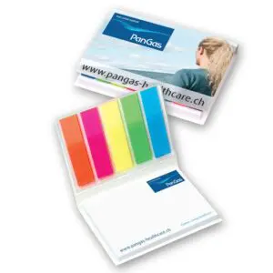 Kartoncover-Booklet mit Haftnotizen und 8er Index