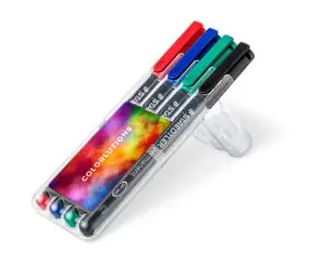 STAEDTLER Lumocolor permanent S, Box mit 4 Stiften