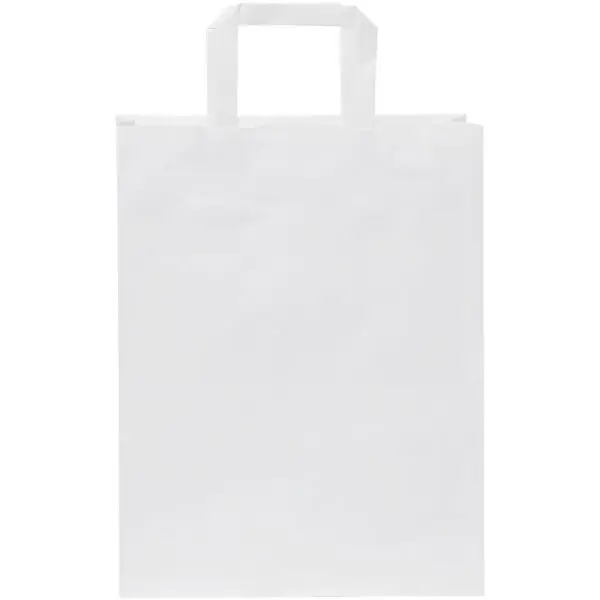 Kraftpapiertasche 80-90 g/m² mit flachen Griffen – mittel