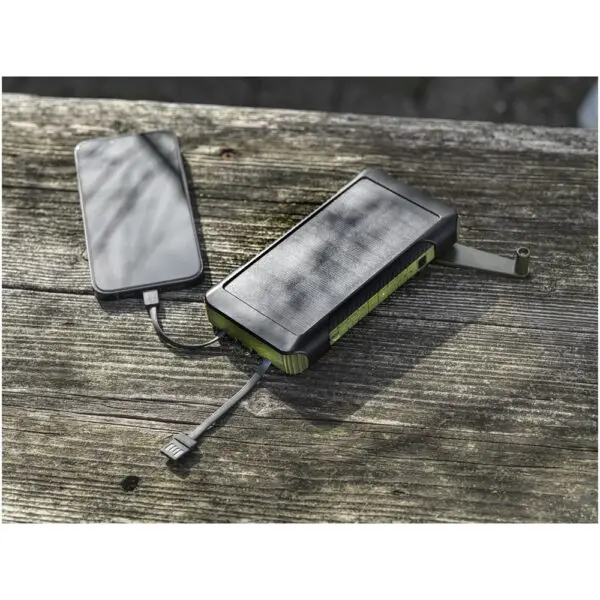 Solardynamo-Powerbank Soldy 10.000 mAh aus recyceltem GRS Kunststoff