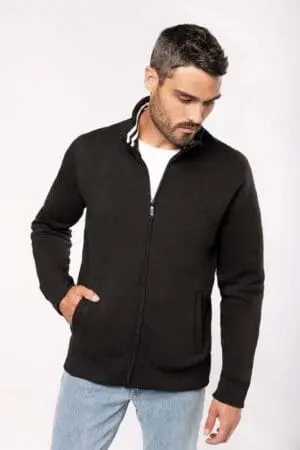 Fleece-Sweater Kariban Herren mit Reißverschluss