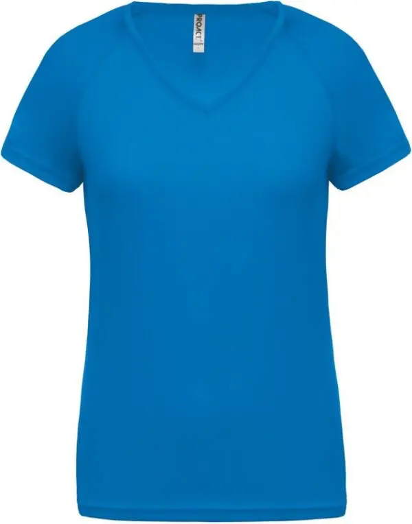 PROACT® Damen Kurzarm-Sportshirt mit V-Ausschnitt