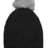 Pompon Hat with Contrast Stripe