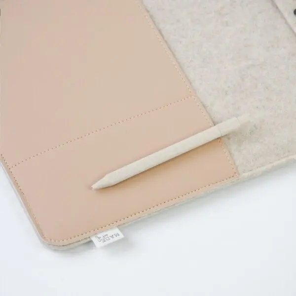 Recycled Felt & Apple Leather Laptop Sleeve Plus 16"