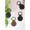 Schlüsselanhänger Recycled Leather Keyring Round