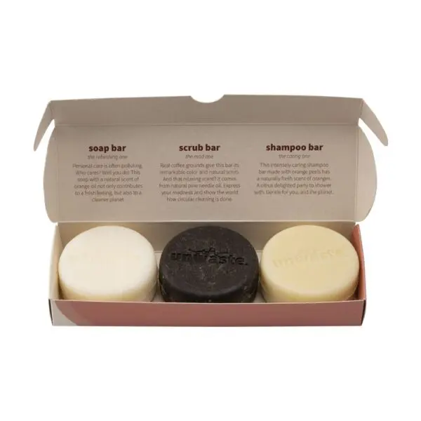 Unwaste Soap Set Seife, Peeling und Shampoo