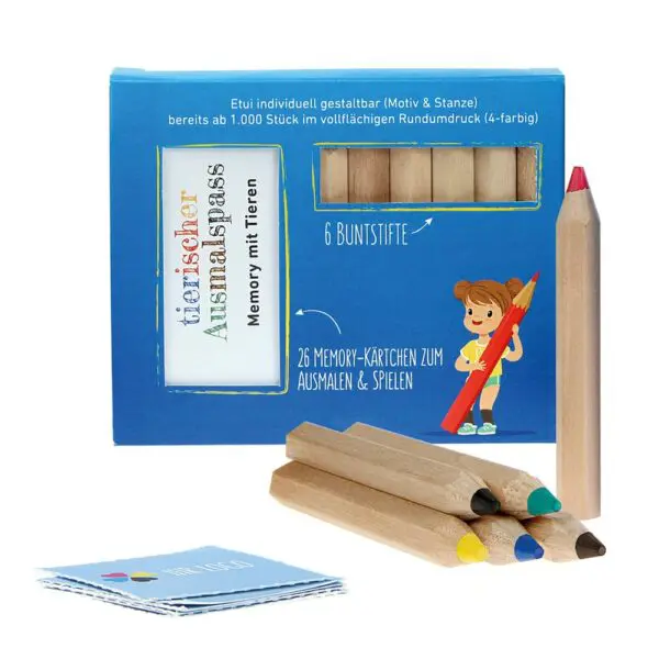 JUMBO Buntstift Memo-Set, inklusive Rundumdruck, Mal- und Spieleset