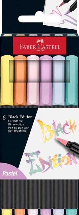 Filzstift Black Edition 6er Pastell