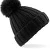 Beechfield - Verbier Faux Fur Pop Pom Chunky Beanie