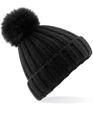 Beechfield - Verbier Faux Fur Pop Pom Chunky Beanie