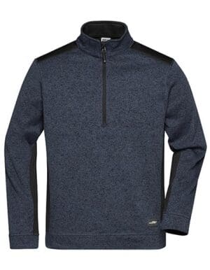 James&Nicholson - Men´s Knitted Workwear Fleece Half-Zip - STRONG