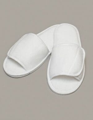 Towel City - Open Toe Slipper With Hook And Loop Fastening