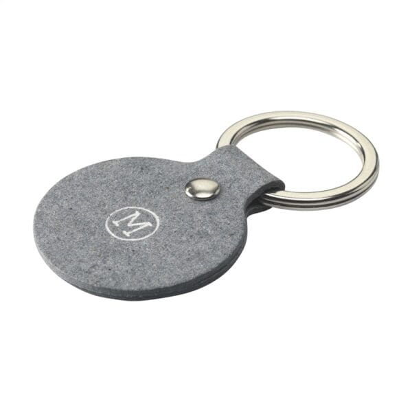 Schlüsselanhänger Recycled Denim Textile Keyring Round