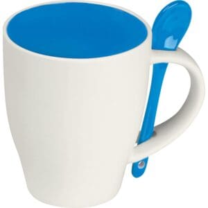 Tasse aus Porzellan mit Löffel, 250ml